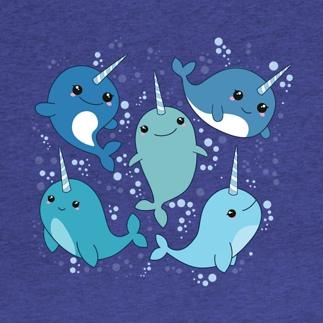 Happy Narwhals by MariBiscuits